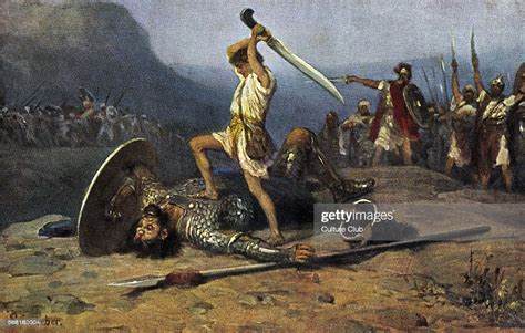 David And Goliath Painting Of David Killing Goliath From The Bible