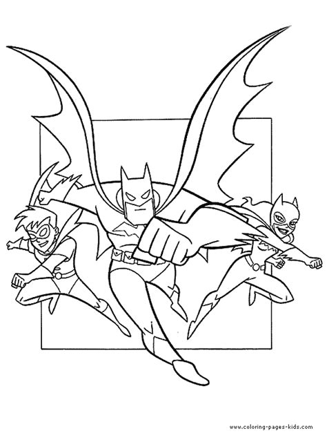 batman robin  batgirl coloring page batman color pages