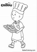 Caillou Coloring Pages Chief Cooking Printable Adults Kids sketch template