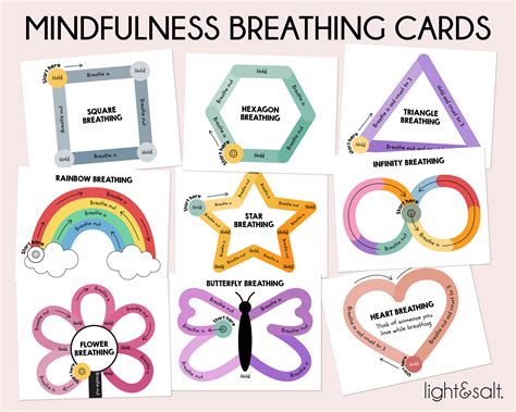 mindfulness breathing exercises activities  kids breathing etsy