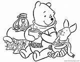 Pooh Coloring Pages Friends Winnie Piglet Cocoa Hot Disney sketch template