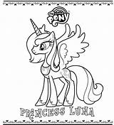 Luna Little Princesa Mlp Coloring4free Candance Encantadora sketch template