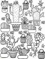 Coloring Cactus Pages Sheet Adult Printable Cute Kids Print Spring Adults sketch template