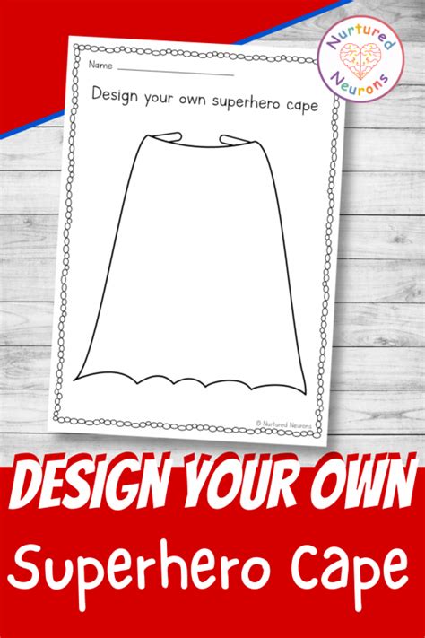 design   superhero cape printable template  kids nurtured