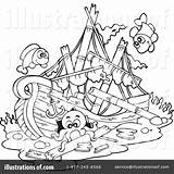 Coloring Ship Shipwreck Sunken Pages Pirate Clipart Drawing Paul Illustration Color Visekart Royalty Printable Boat Template Drawings Rf Getdrawings Getcolorings sketch template