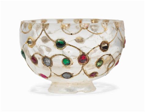 gemset gold inlaid rock crystal cup mughal india  century christies