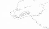 Lineart Wolf Snarling sketch template