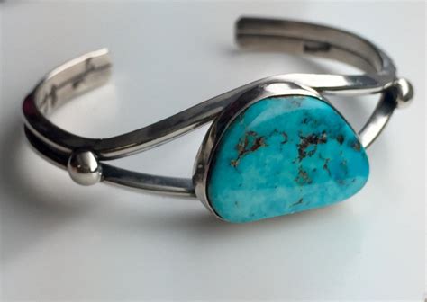 sterling silver and turquoise bracelet handmade