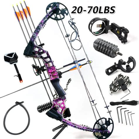 purple camo version bow  arrow archery set hunting bow arrows setcompound bow arrow archery