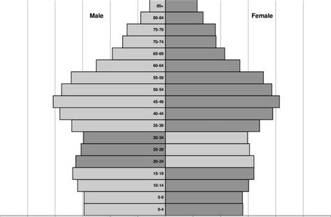 Age Sex Pyramids For Non Hispanic Whites In The United