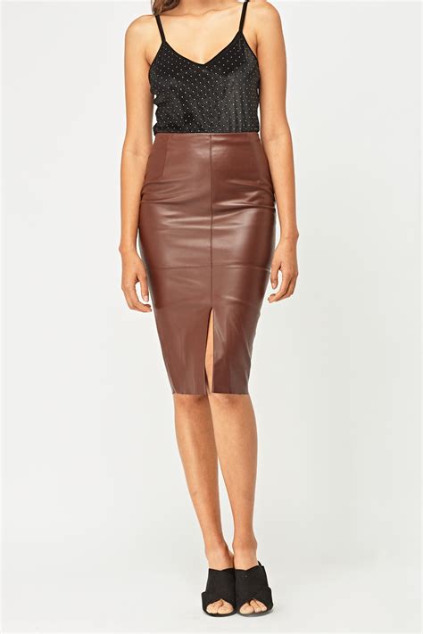 faux leather pencil skirt just 7