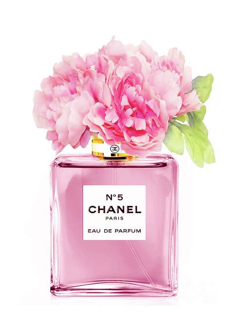 chanel  pink  flowers mixed media  green palace
