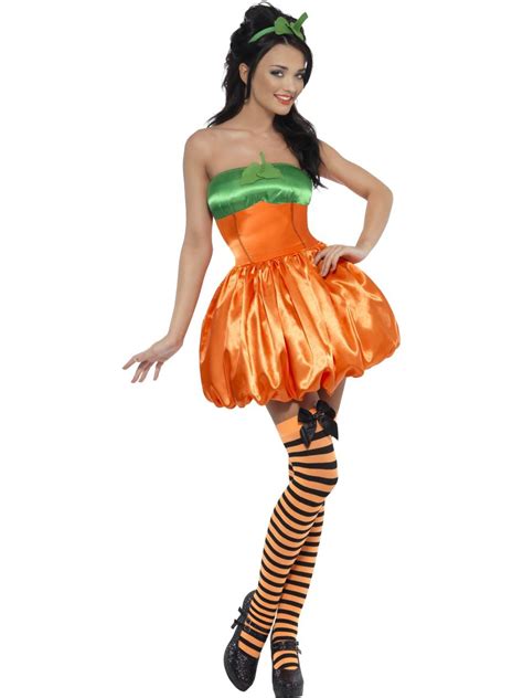 ladies sexy fever pumpkin witch halloween fancy dress costume
