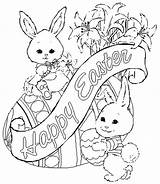 Easter Coloring Pages Themed Getcolorings Printable Bunny Colorings Print Color sketch template