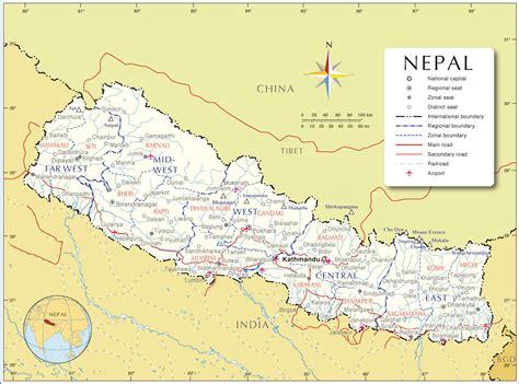 nepal maps printable maps  nepal