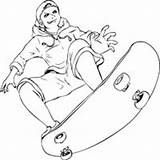 Coloring Boy Tricks Skateboard Doing Surfnetkids Sports Skateboarder Pages sketch template
