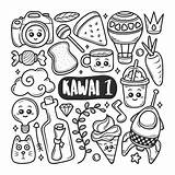 Kawaii Doodle Drawn Hand Coloring Icons Premium Vector sketch template
