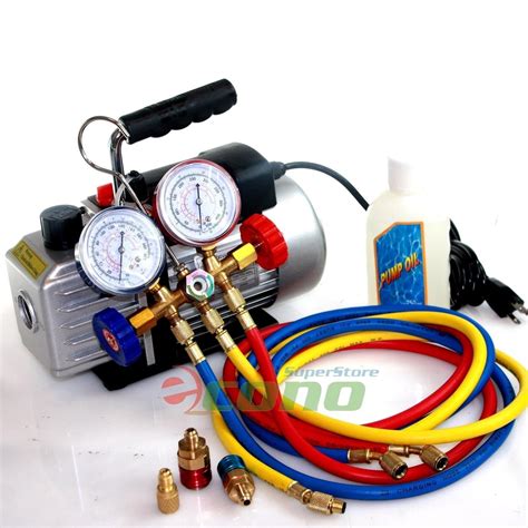 ra    manifold gauge set hvac ac refrigerant  ft charging hoses auto parts