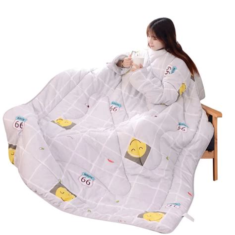 winter lazy quilt  sleeves quilt winter warm thickened washed quilt blanket