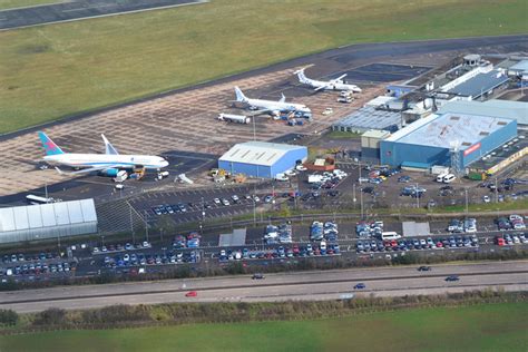 aerial view   exeter airport apron area graced   presence    choice boeing