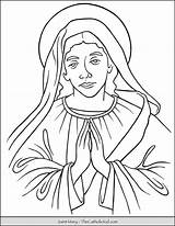 Mary Coloring Saint Pages Mother Thecatholickid Virgin Catholic sketch template