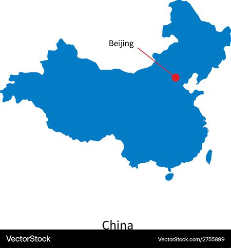 detailed map  china  capital city beijing vector image