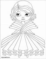 Coloring Doll Paper Dress Pages Little Crafting Color Nicole Create Visit sketch template