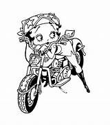 Boop Betty Coloring Motorcycle Book Biker Pages Printable Print Google Bike Bandanna Leaning Wearing Stars sketch template