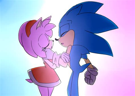 sonamy first kiss by sacred hedge on deviantart sonamy 3 sonic amy sonic the hedgehog y