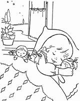 Sleeping Coloring Pages Sleep Kids Drawing Color Girl Baby Child Doll Sheets Children Christmas Eve Printable Colouring Book Dolls Getdrawings sketch template