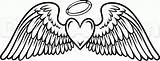 Wings Angel Heart Tattoo Drawing Halo Coloring Pages Draw Hearts Dragoart Printable Wing sketch template