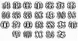 Cursive Monogram Key Initials sketch template
