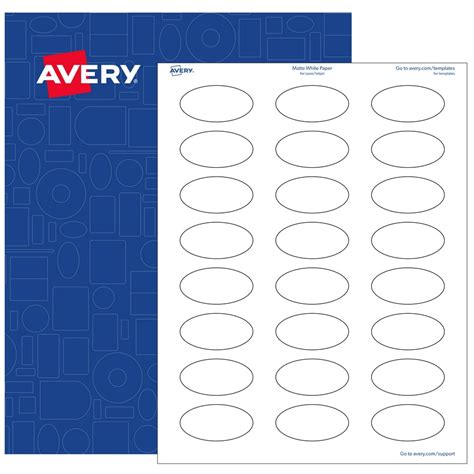 avery oval labels    white matte  printable labels