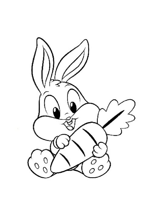 cartoon rabbit coloring pages  getdrawings