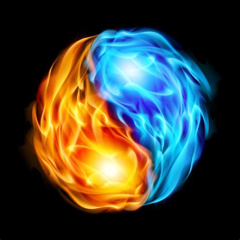 sintetico  imagen de fondo simbolo del yin    fire