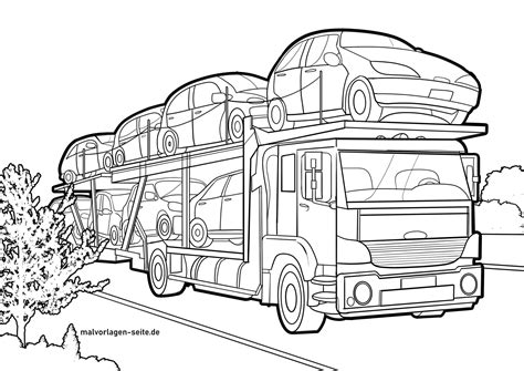 great coloring page car transporter truck  coloring pages