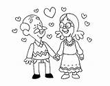 Abuelos Colorear Grands Pareja Nonni Amorosos Dia Vogliono Dibuixos Veulent Dibuix sketch template