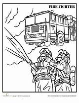 Coloring Pages Firefighter Fire Worksheets Preschool First Responders Kids Sheets Firefighters Color Career Fighter Prevention Colouring Worksheet Rescue Learning Activities sketch template