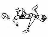 Baseball Pitcher Coloring Coloringcrew Colorear sketch template