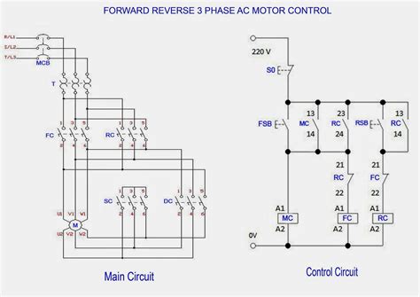 reverse  phase ac motor control circuit diagram