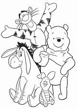Pooh Winnie Coloring Pages Friends Kids Tulamama Easy sketch template