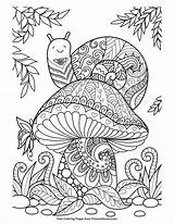 Coloring Mushroom Pages Printable Adult Snail Adults Colouring Mushrooms Mandala Fall Primarygames Color Sheets Print Book Books Cute Kids Ausmalbilder sketch template