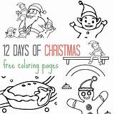 Christmas Colouring Pages Days Coloring Kids Printables Kiddycharts sketch template