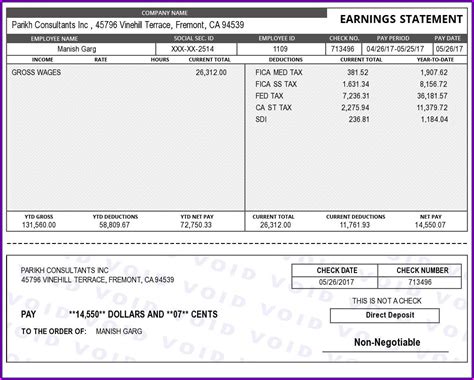 pay stub template  canada templates  resume examples