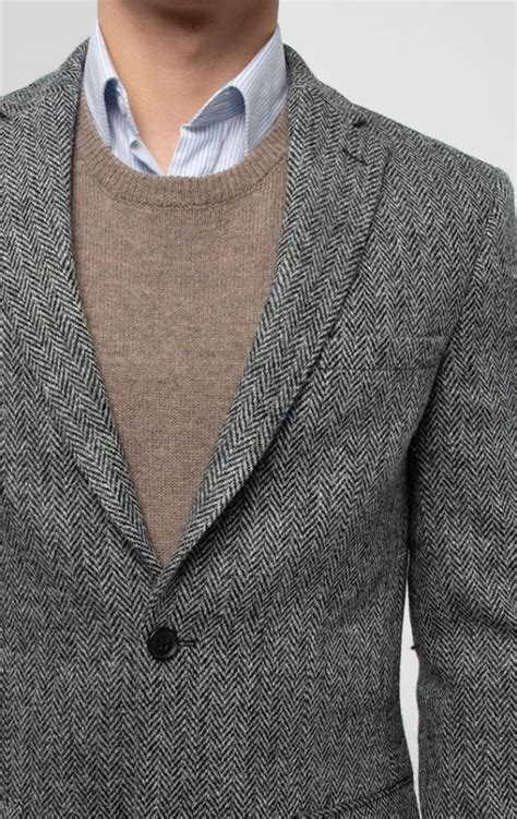 harris tweed of scotland gray herringbone tweed jacket dobell