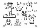 Coloring Pages Clothes Summer Dress Kids Cut Paper Dolls Colouring Clipart Cliparts Doll There Mazes Dot Thursday Cloth Do Ubranka sketch template
