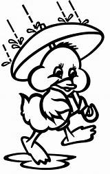 Umbrella Coloring Pages Duck Under Kids sketch template