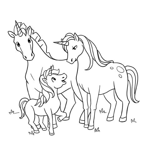 unicorn family coloring pages coloring book