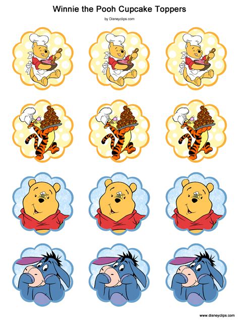 winnie  pooh printable crafts invitations notes stickers