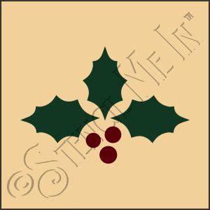 holly leaves berries art square stencil stencil